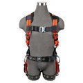 Safewaze V-Line Construction Harness: 3D, QC Chest, TB Legs, M 021-1618